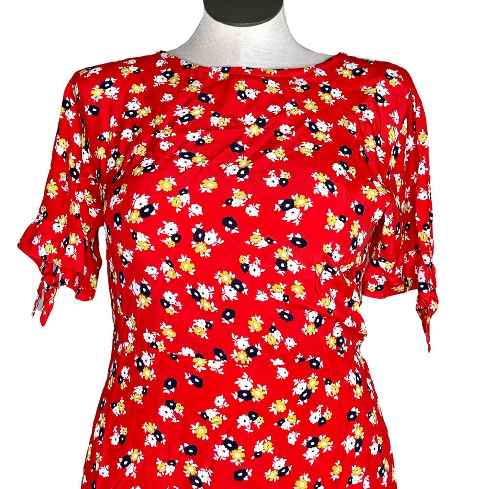 Faithfull the Brand mini dress floral ruffle daphne flirty women's size 10 - Picture 5 of 12